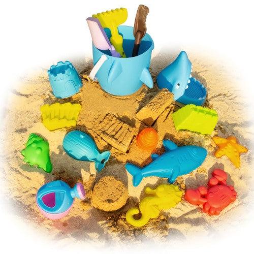 14PCS Sand Toys Beach Set Toy Shark Bucket Pail with Sand Filter for Children Kids Outdoor Play - Toytexx 14PCS Sand Toys Beach Set Toy Shark Bucket Pail with Sand Filter for Children Kids Outdoor Play - Toytexx